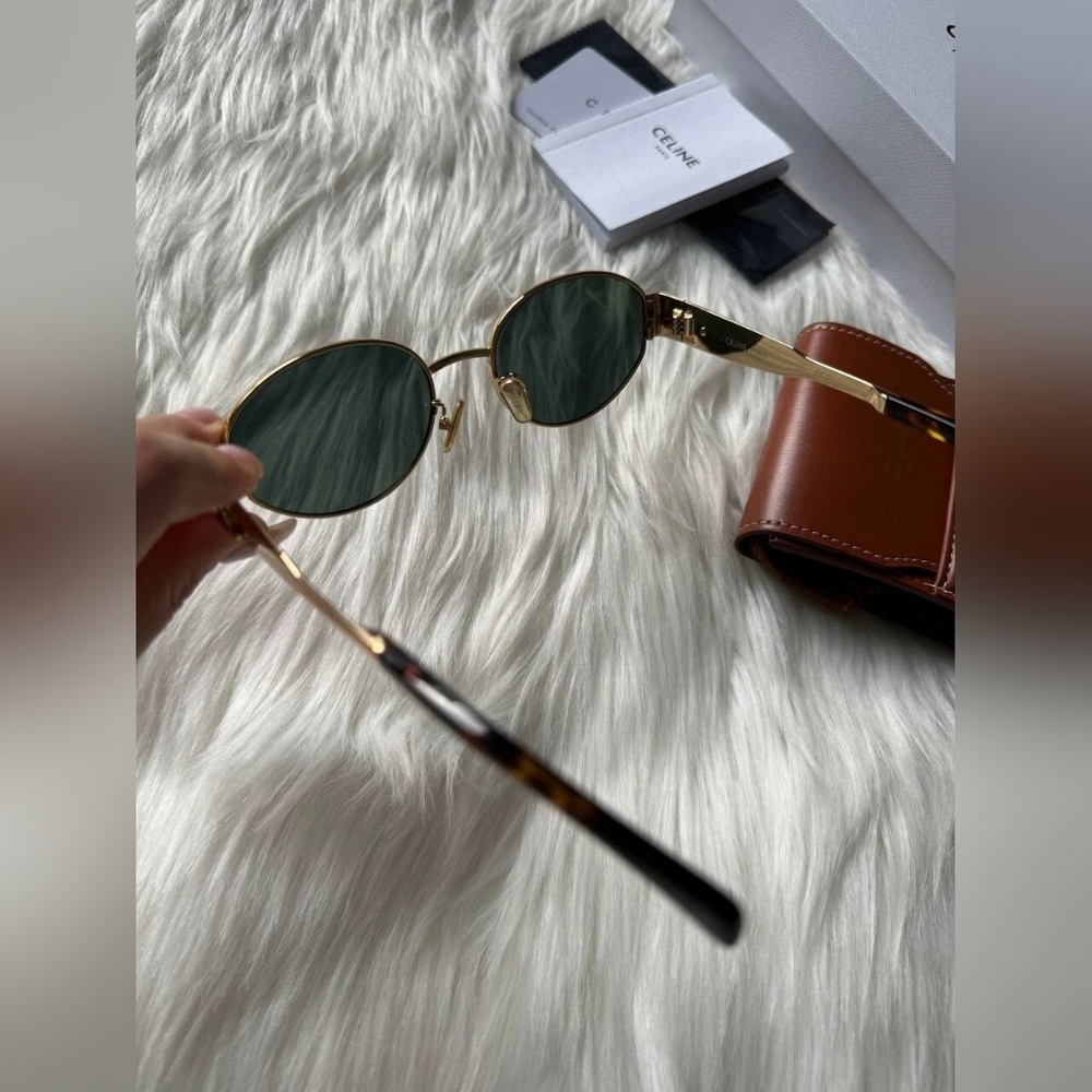 Celine Triomphe Gold Metal Sunglasses - Picture 3 of 6